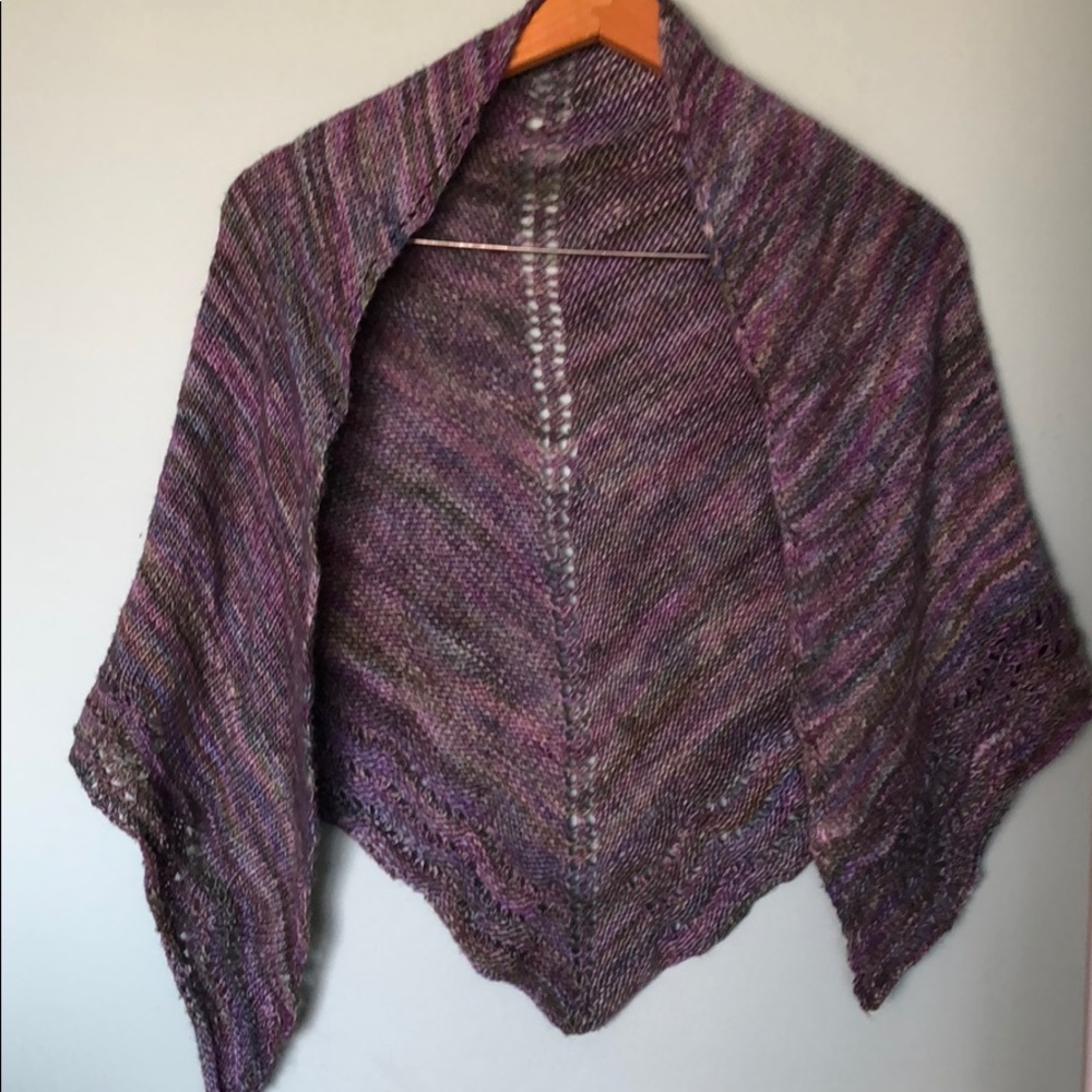 Hand made one of a kind hand knit shawl